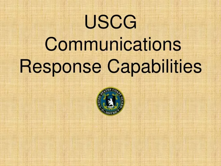 uscg communications response capabilities