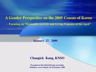 A Gender Perspective on the 2005 Census of Korea