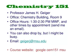 Chemistry 151
