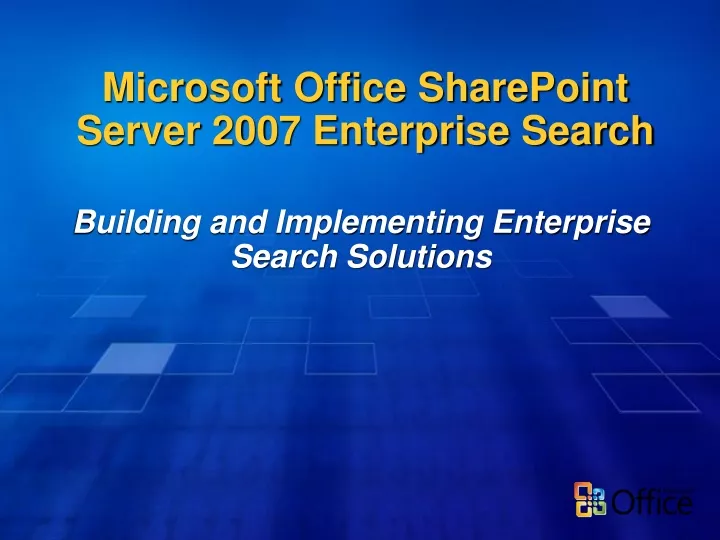microsoft office sharepoint server 2007 enterprise search