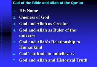 God of the Bible and Allah of the Qur’an
