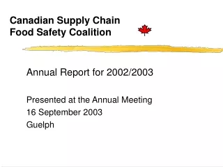 Canadian Supply Chain Food Safety Coalition