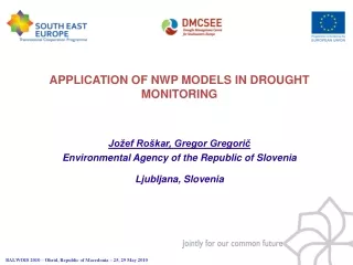 APPLICATION OF NWP MODELS IN DROUGHT MONITORING