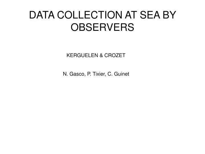 data collection at sea by observers