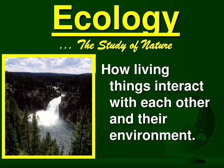 ecology the study of nature