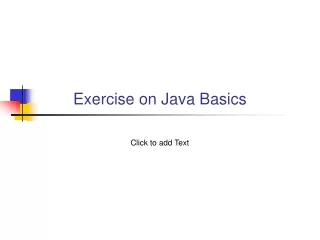 Exercise on Java Basics