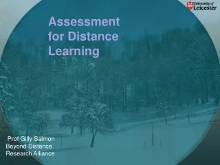 Prof Gilly Salmon Beyond Distance Research Alliance