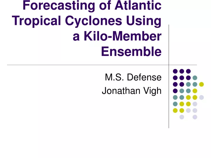 forecasting of atlantic tropical cyclones using a kilo member ensemble