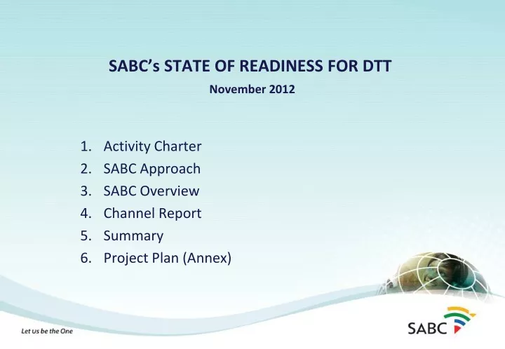 sabc s state of readiness for dtt november 2012