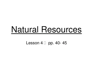 Natural Resources