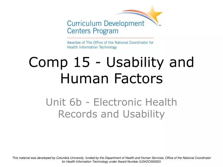 comp 15 usability and human factors
