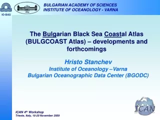 BULGARIAN ACADEMY OF SCIENCES  INSTITUTE OF OCEANOLOGY - VARNA
