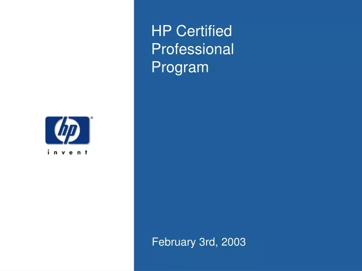 hp certified professional program