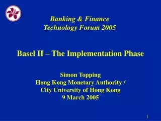 Banking &amp; Finance Technology Forum 2005