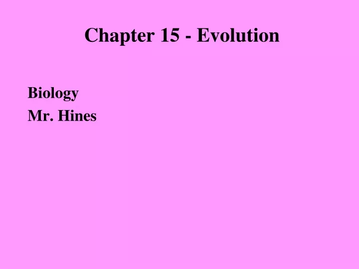 chapter 15 evolution