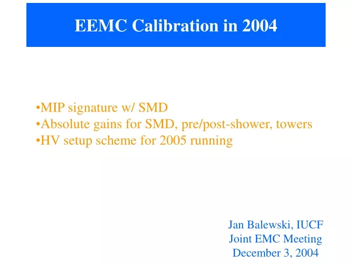 eemc calibration in 2004
