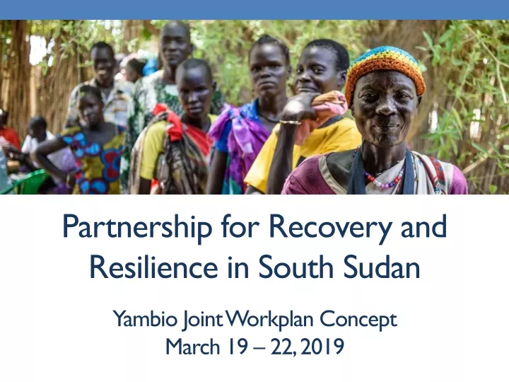 partnership for recovery and resilience in south