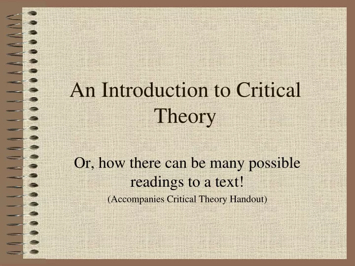 an introduction to critical theory