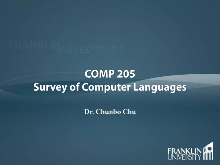 comp 205 survey of computer languages