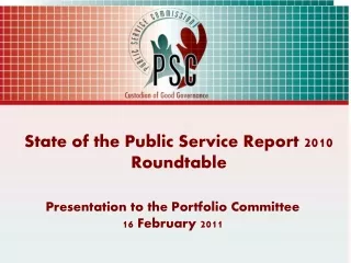 State of the Public Service Report 2010 Roundtable