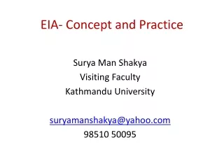 EIA- Concept and Practice