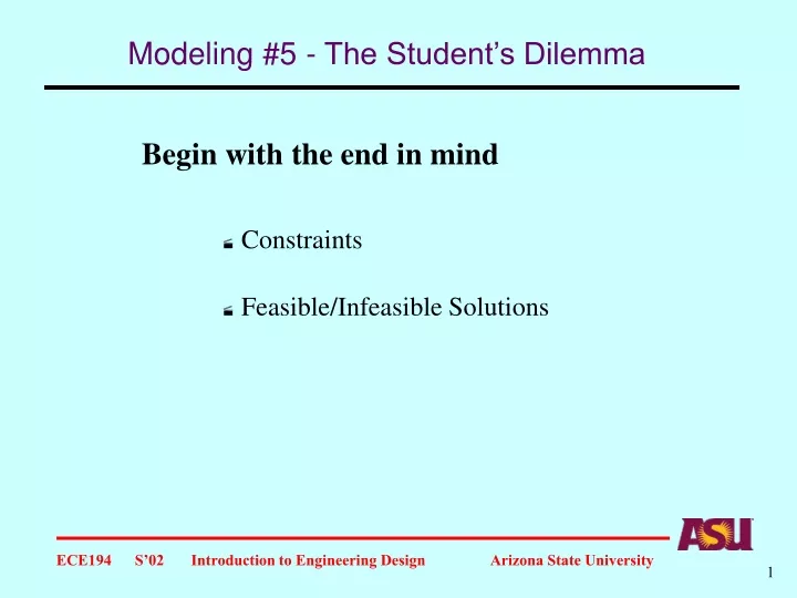 modeling 5 the student s dilemma
