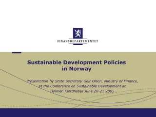 Sustainable Development Policies in Norway