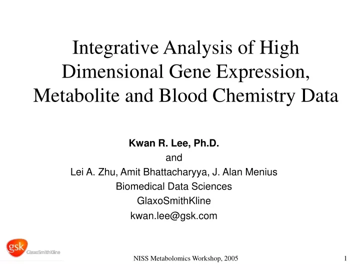 integrative analysis of high dimensional gene expression metabolite and blood chemistry data