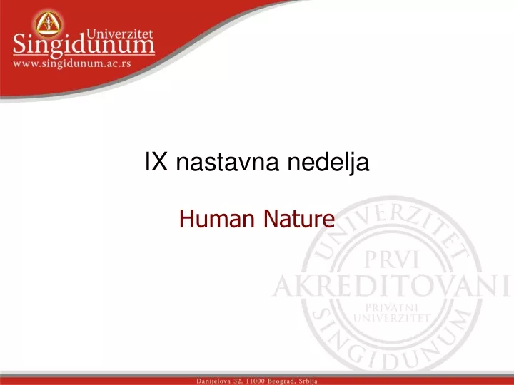 ix nastavna nedelja