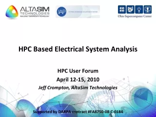 HPC Based Electrical System Analysis