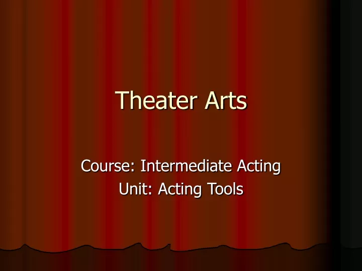 theater arts