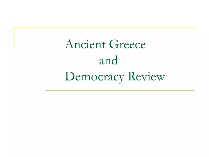 ancient greece and democracy review