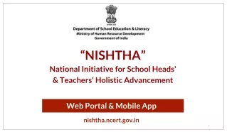 “NISHTHA” National Initiative for School Heads' &amp; Teachers' Holistic Advancement
