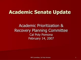 Academic Senate Update