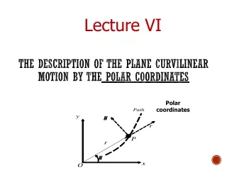 The description of the Plane Curvilinear Motion by the  Polar Coordinates