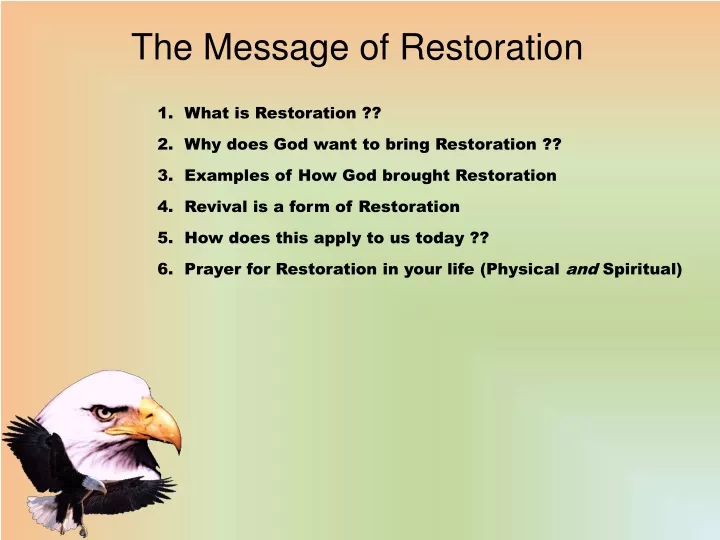 the message of restoration