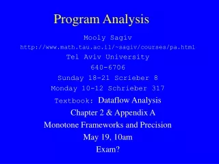 Program Analysis