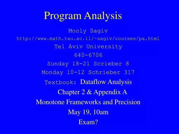 program analysis