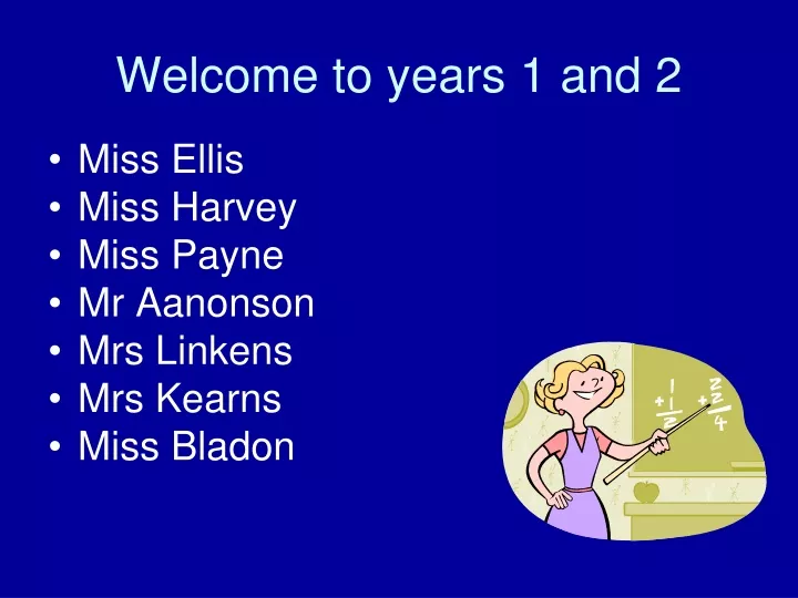 welcome to years 1 and 2