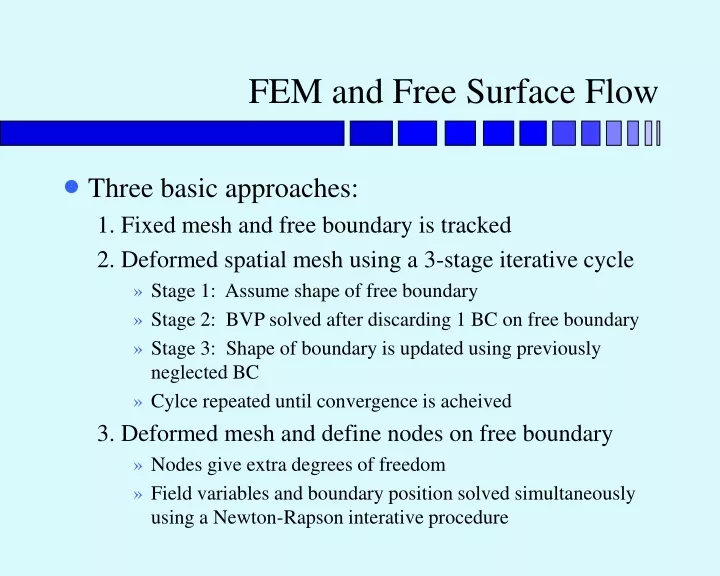 fem and free surface flow
