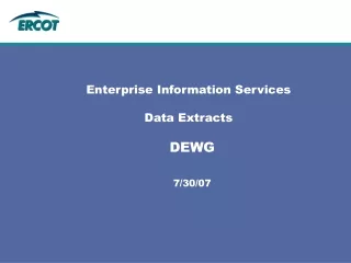 Enterprise Information Services Data Extracts