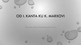 Od I. Kanta ku K. Marxovi