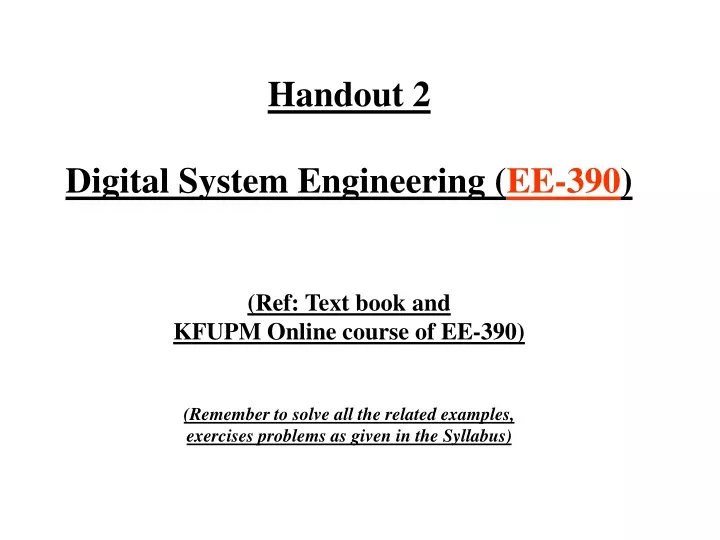 handout 2 digital system engineering