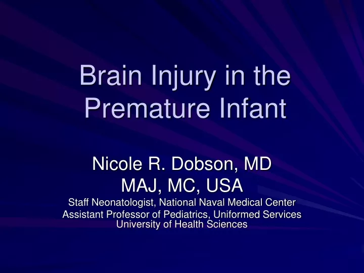 brain injury in the premature infant