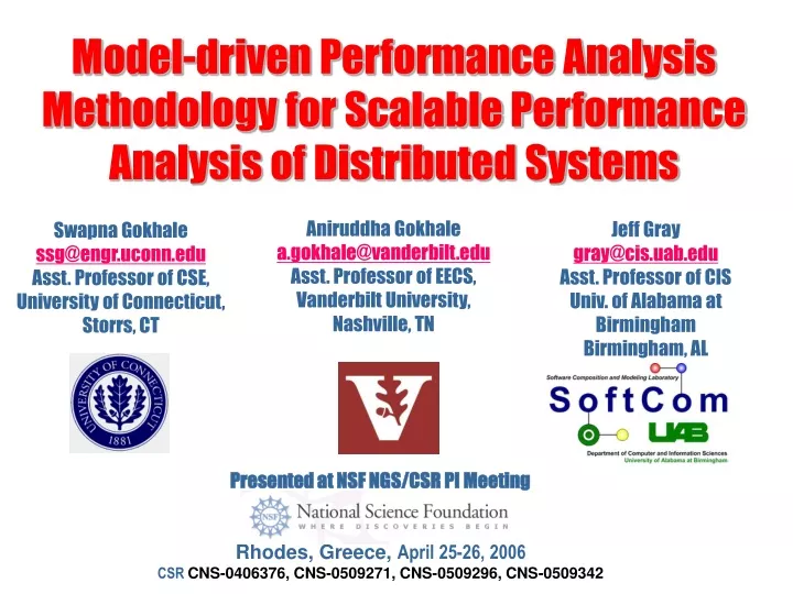 model driven performance analysis methodology