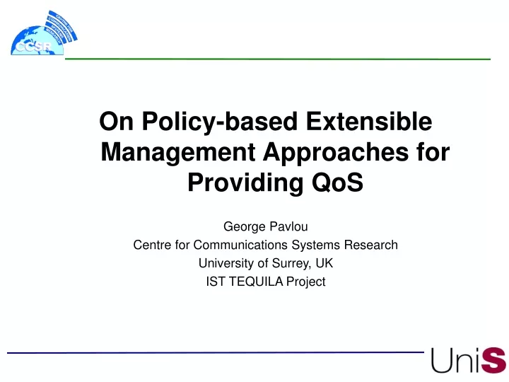 on policy based extensible management approaches