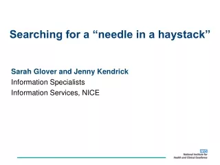 Searching for a “needle in a haystack”