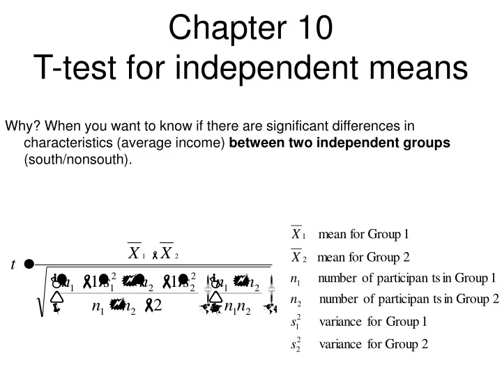 chapter 10 t test for independent means