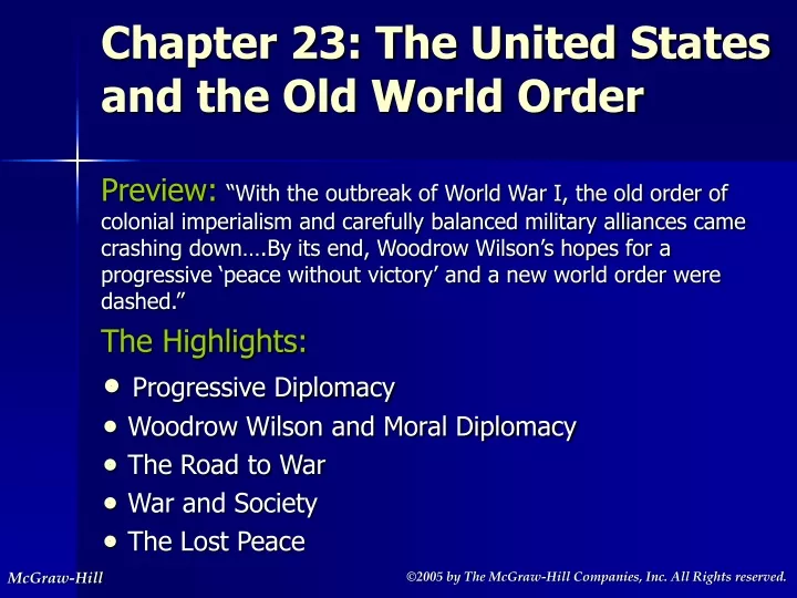 chapter 23 the united states and the old world order