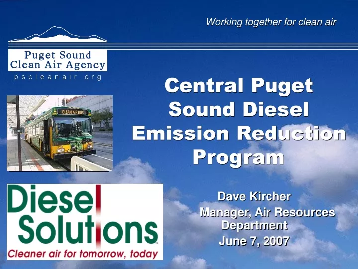 central puget sound diesel emission reduction program